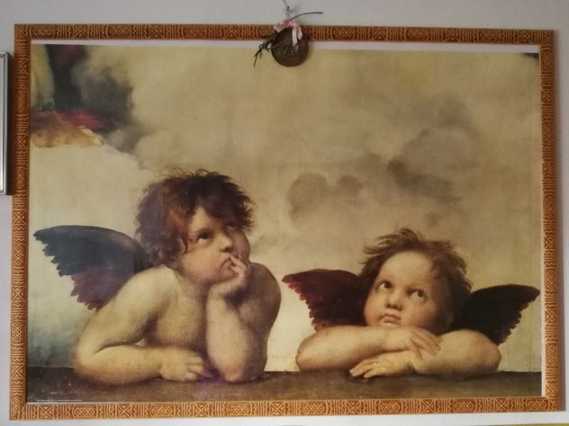 Quadro angeli con cornice dimensione  75 x 110 cm