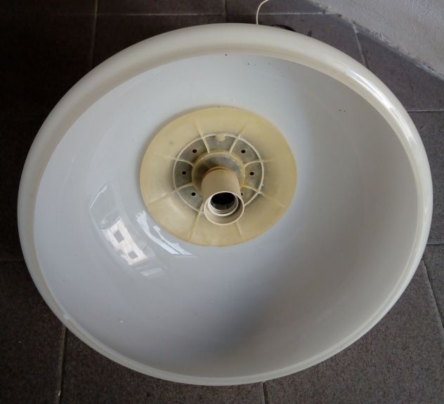 Lampadario in Vetro e Ceramica con attacco per lampadine E 27 diametro campana 3 - Foto 3