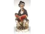 Capodimonte-Anziano che legge-porcellana dipinta a mano-h 20