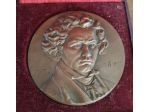 Medaglia in bronzo Ludwig Van Beethoven firmata AUGUSTE COUTIN d