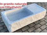 Lavello lavandino per cucina in pietra granito grigio 100x45cm