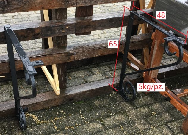 Staffe sostegni in ferro battuto per lavello