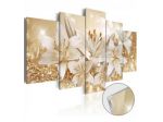 Quadro Golden A Fiori Cm.100x50 O 200x100 Vetro Acrlico