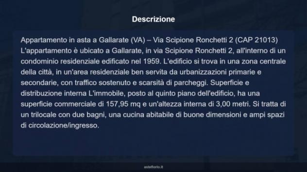 Immobile in asta di 157 m² con più di 5 locali e box auto in vendita a Gallarate - Foto 16