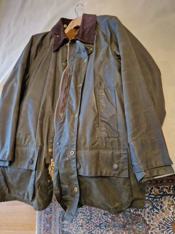 Barbour Beaufort verde ORIGINALE + pelliccia come NUOVO e cerato! - Foto 6