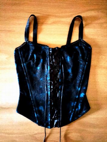 CORSETTO BUSTINO STECCATO CON LACCI, PIZZO, RASO **NUOVO**