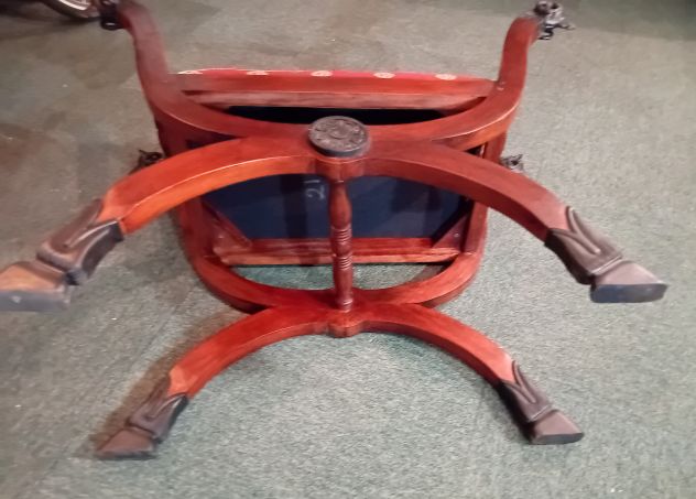 UNICO PARTICOLARE RARO SGABELLO INGLESE DI ANTIQUARIATO - Foto 7