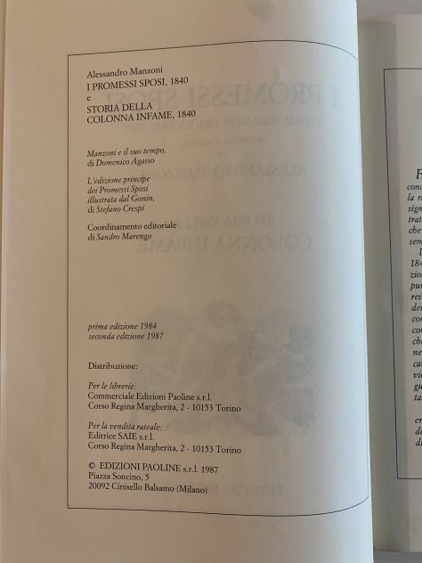 I PROMESSI SPOSI EDIZIONI PAOLINE 1987 - Foto 3