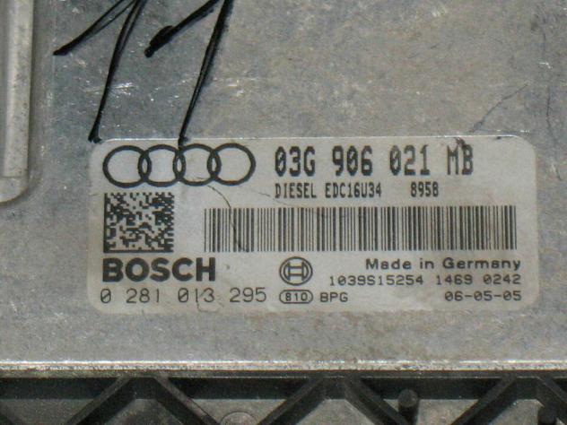 0281013295 ECU AUDI A3 1.9 0281013295 03G906021MB 03G 906 021 MB EDC16U34 - Foto 2