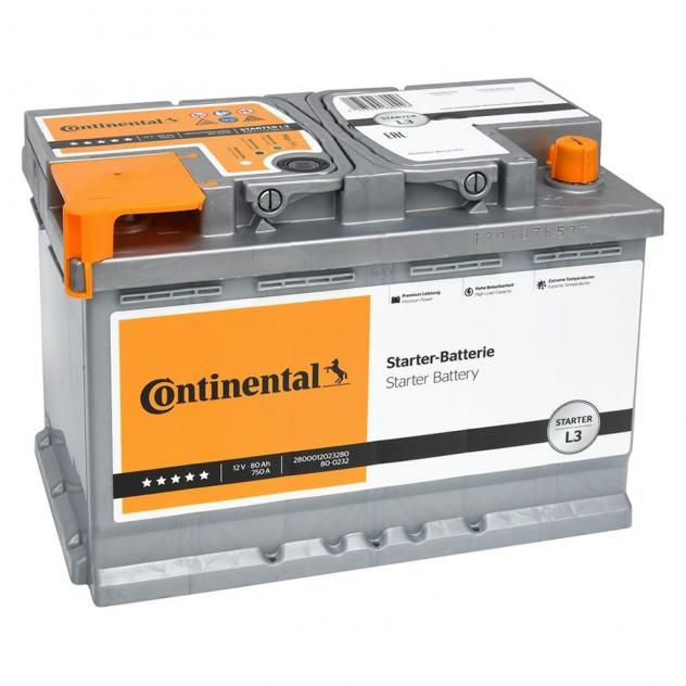 Batteria Continental L3 80Ah 12v 750A positivo a destra = Fiamm 80 ah