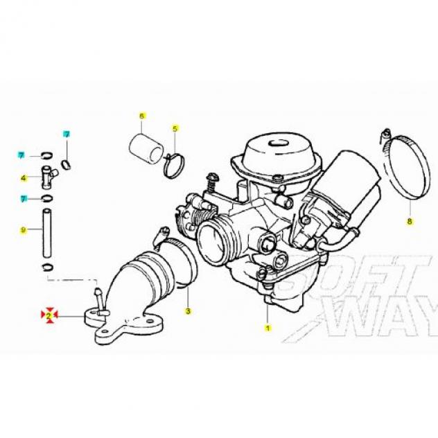 Collettore aspirazione scooter Piaggio Vespa Aprilia Gilera - Foto 5