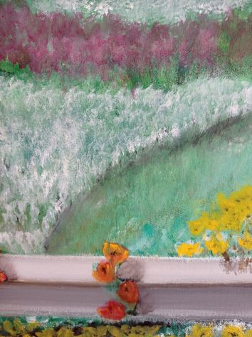 Invaso pappadai a primavera -olio su tela -50x70cm. - Foto 5