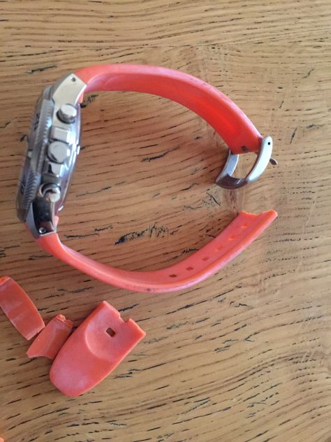 T-Watch orologio crono Adventure acciaio arancione cinturino ROTTO - Foto 2