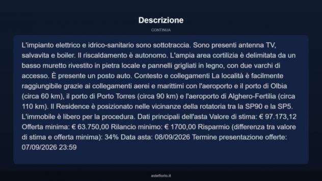 Immobile in asta di 68 m² in vendita a Aglientu - Foto 13