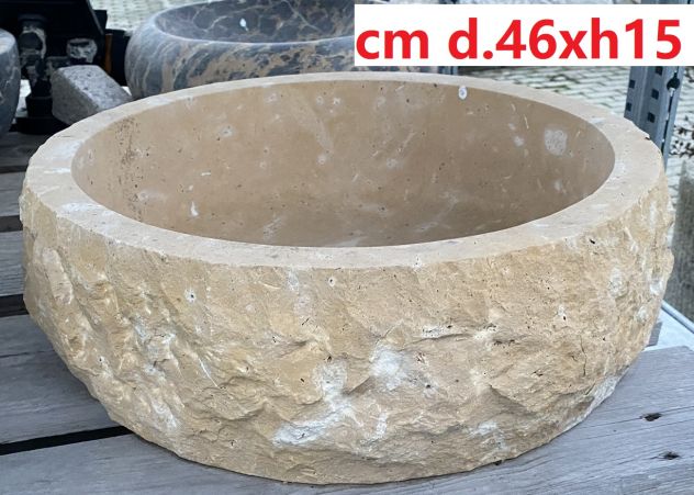 Lavabo lavandino per bagno da appoggio in granito nero assoluto - Foto 8