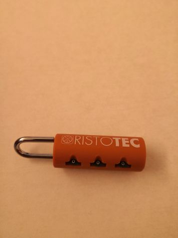Porta chiavi a lucchetto con codice, marca Ristotec, senza chiave. Anni '80.