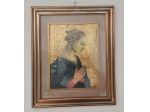 Madonna da Fra Filippo Lippi stampa su tavola,sfondo decorato foglia d'oro