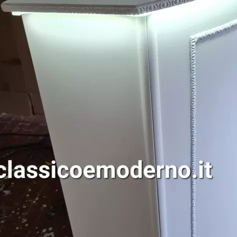Bancone reception bianco curvo con luci a led centro estetico con spedizione - Foto 2