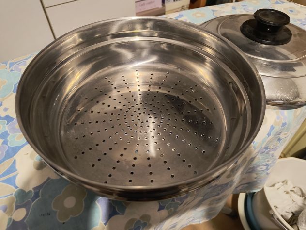 Pentola Vaporiera Inox 18/10 Cor.V.Ida. Casseruola + Inserto Vapore + Coperchio - Foto 6