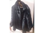 Cappotto pelliccia sintetica nera a pelo lungo come foto con tasche