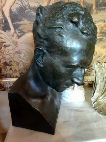 Busto in bronzo di uomo firmato E. Tinto metà del XX secolo - Foto 7