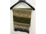 Sciarpa Geometrica - Dimensioni 158x62 cm - Colore Verde Scuro e Arancione