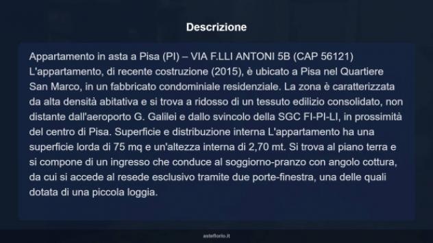 Immobile in asta di 75 m², box auto in vendita a Pisa - Foto 14