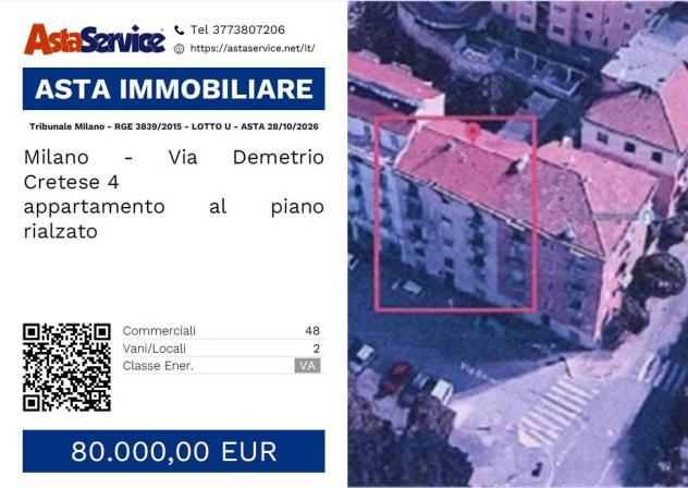 Tribunale Milano - RGE 3839/2015 - LOTTO U - Tribunale Milano - RGE 3839/2015 - LOTTO U - ASTA 28/10/2026