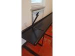 Letto legno laccato e luci incorporate in metallo con supporto e comodini