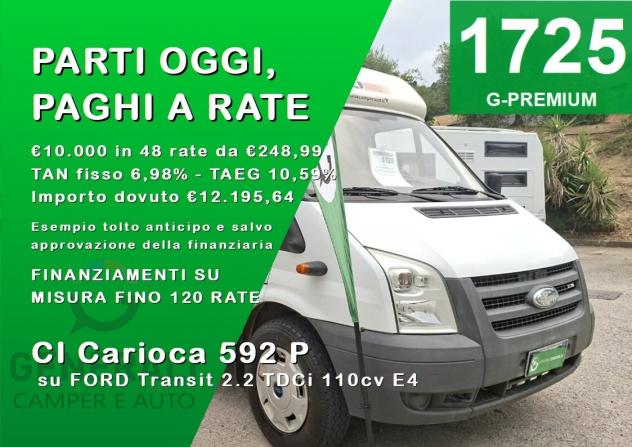 CAMPER CI FORD SEMINTEGRALE SEMIDINETTE LETTO MATRIMONIALE FOTOVOLTAICO CAMPEGGIO USATI GENERALI 1725
