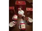 Teiera e tazzone in ceramica, Natale con angeli