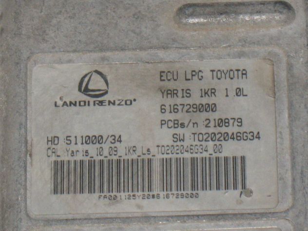 616729000 ECU CENTRALINA LPG GPL TOYOTA YARIS 1.0 T0202046G34 51100034 - Foto 2