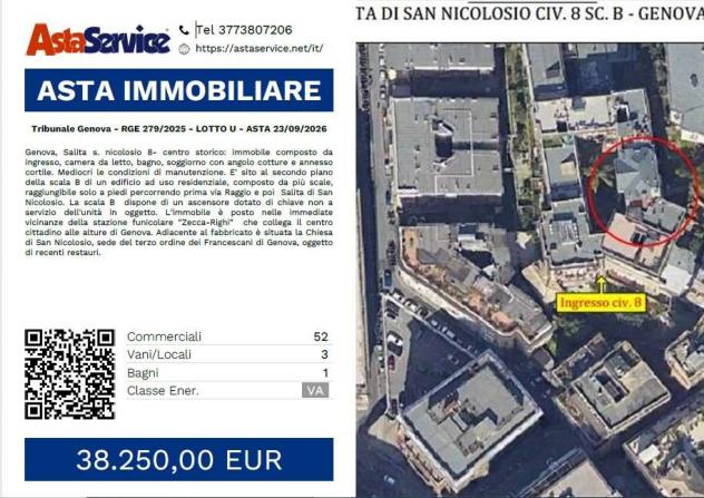 Tribunale Genova - RGE 279/2025 - LOTTO U - Tribunale Genova - RGE 279/2025 - LOTTO U - ASTA 23/09/2026