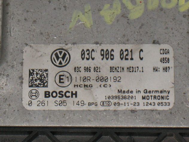 03C906021C ECU TOURAN PASSAT CDGA MED17.1 HW07 0261S05149 110R000192 110R-000192 - Foto 2
