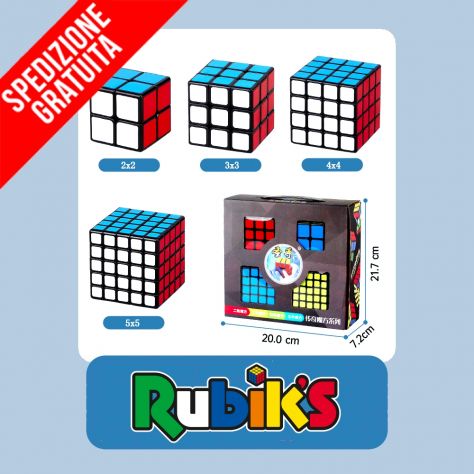 CUBO MAGICO SET 4 PEZZI PROFESSIONAL RUBIK'S MAGIC CUBE