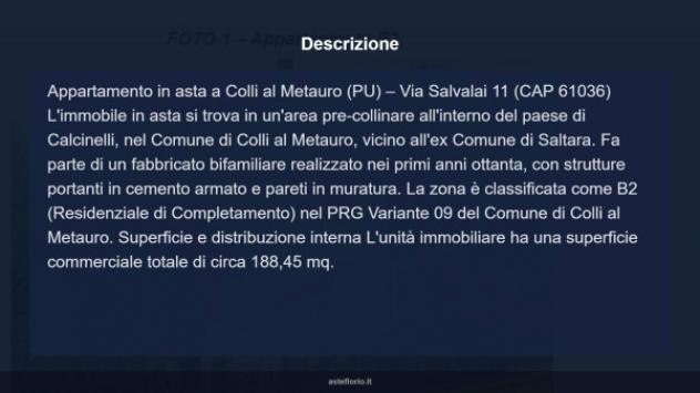 Immobile in asta di 188 m² con più di 5 locali e box auto in vendita a Colli al Metauro - Foto 18
