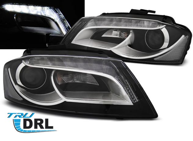 FANALI ANTERIORI LED DIURNI AUDI A3 8P 08-12 COPIA ORIGINALE H7 alogeni