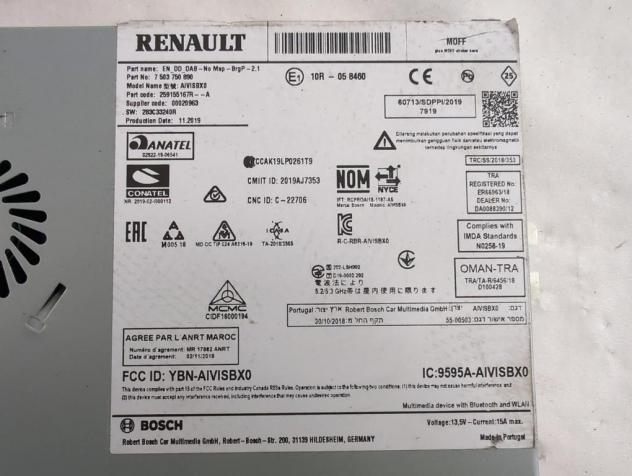 259155167R CENTRALINA SISTEMA DI NAVIGAZIONE SATELLITARE RENAULT CLIO 1.0 G 74KW 5M 5P (2020) RICAMBIO USATO - Foto 4