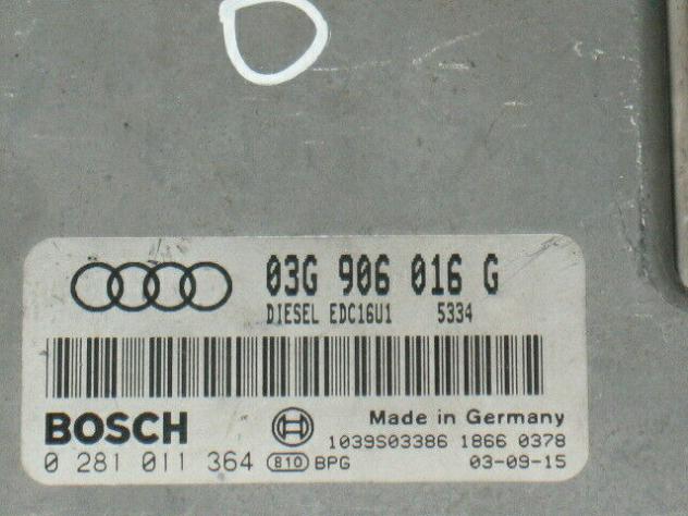 0281011364 ECU CENTRALINA GOLF V AUDI A3 2.0 TDI 0281011364 03G906016G - Foto 2