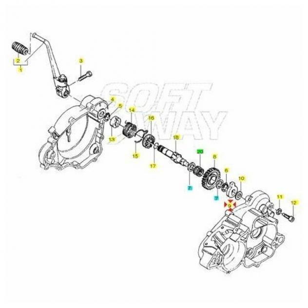 Piastra albero avviamento moto Gilera 324339 - Foto 3