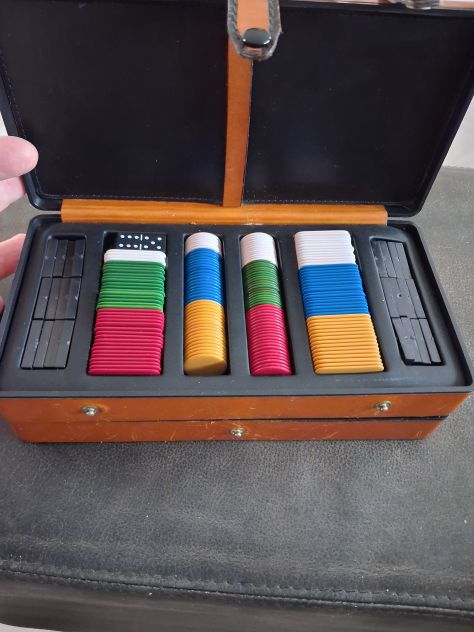 Set da gioco vintage  carte,  iMade in Italy. Cofanetto due scomparti  rigido ri - Foto 2