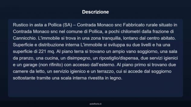 Immobile in asta di 221 m² con più di 5 locali e box auto in vendita a Pollica - Foto 3