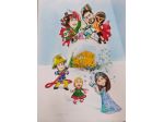 Ritratto umoristico famiglia da foto caricatura disegno matita festa della mamma
