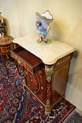 Coppia di servantine intarsiate stile Napoleone III - Foto 5