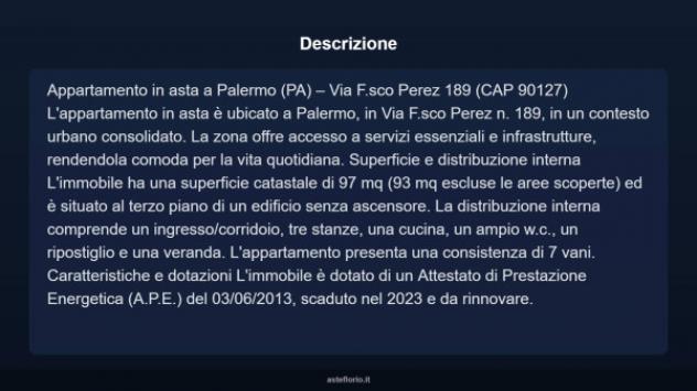 Immobile in asta di 97 m² con più di 5 locali in vendita a Palermo - Foto 3