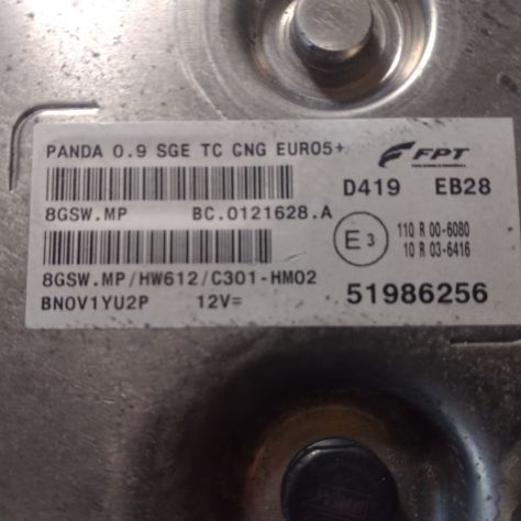 Centralina Motore FPT Fiat Panda 3^ 0.9 BZ 8GSW.MP 51986256 HW612 - Foto 5