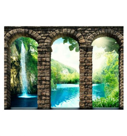 Fotomurale Adesivo Con Archi In Pietra E La Cascata Arredalacasa - Foto 2