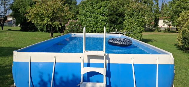 Piscina fuoriterra grande Laghetto 8x4 completa di tutto, usata - Foto 9