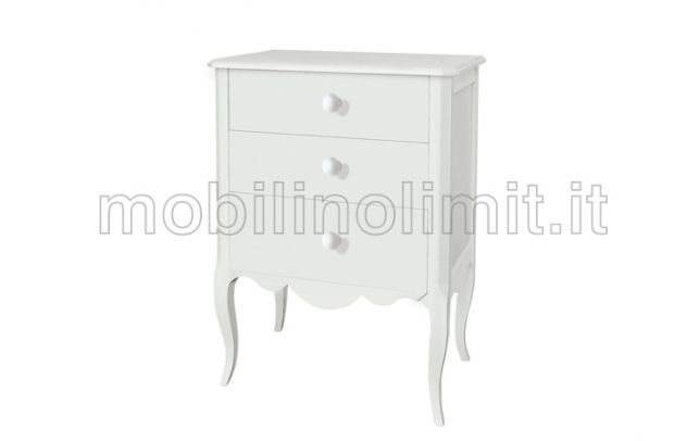Comoncino 3 Cassetti - Bianco Opaco - Nuovo