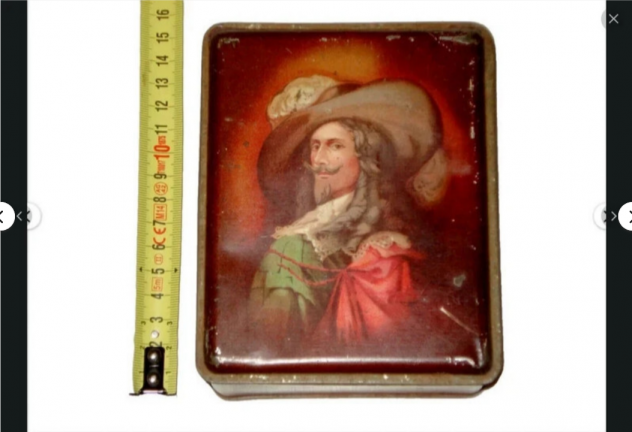 scatola latta biscotti dolci anni 40 decorata tin box metallo antica vintage - Foto 5